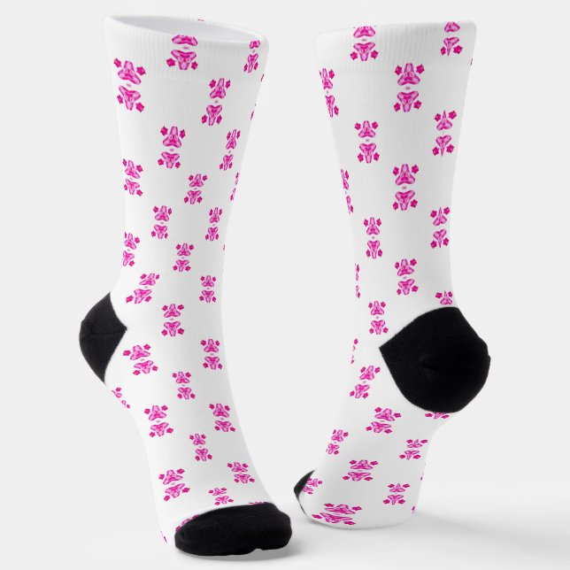 Hot Pink Pattern Socken (Gewinkelt)