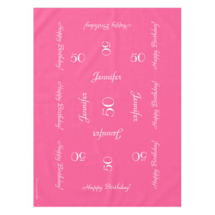 Hot Pink Personalisiert 50. Geburtstag Tischdecken