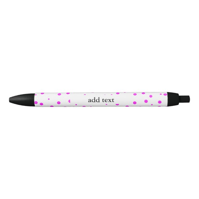 Hot Pink Polka Dots (2. Farbe hinzufügen) Kugelschreiber (Vorderseite)