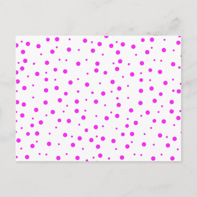 Hot Pink Polka Dots (2. Farbe hinzufügen) Postkarte (Vorderseite)