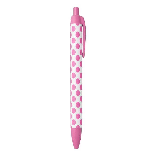 Hot Pink Polka Dots Kugelschreiber (Unterseite (Vertikal))