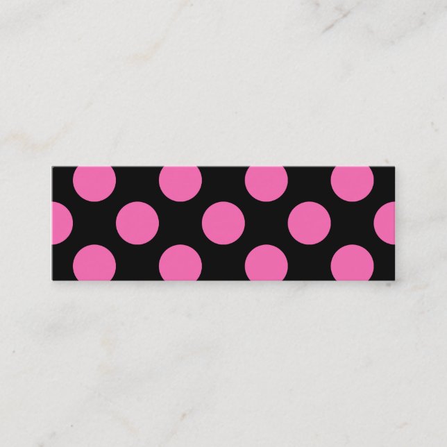 Hot Pink Polka Dots Mini Visitenkarte (Vorderseite)