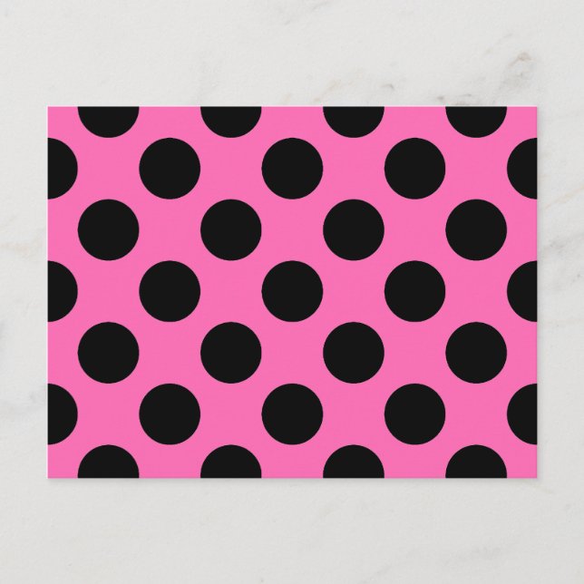 Hot Pink Polka Dots Postkarte (Vorderseite)
