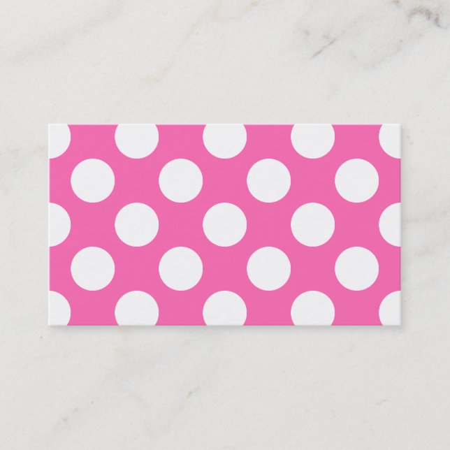 Hot Pink Polka Dots Visitenkarte (Vorderseite)
