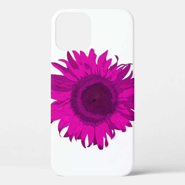 Hot Pink Pop Art Sonnenblumen Case-Mate iPhone Hülle (Rückseite)