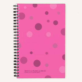 Hot Pink Pop Dots Spiral Bound Notizbuch