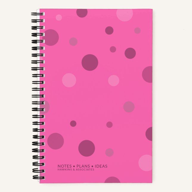 Hot Pink Pop Dots Spiral Bound Notizbuch (Vorderseite)