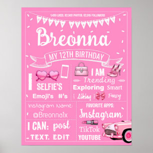 Hot Pink Puppe Geburtstagsparty Meilenstein Schild