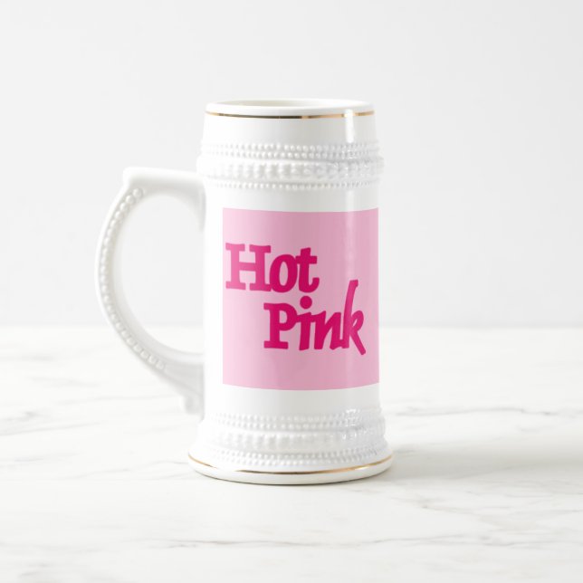 Hot Pink, Rosa, Goldstein Bierglas (Links)