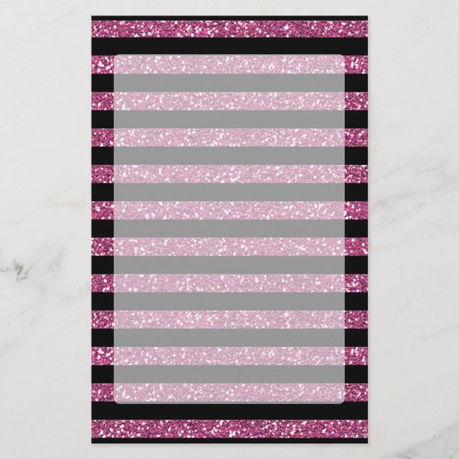 Hot Pink Rose Elegante Briefpapier (Vorderseite)