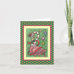 HOT PINK SANTA FLAMINGO CHRISTMAS GREETCARD V FEIERTAGSKARTE