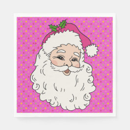 Hot Pink Santa Serviette