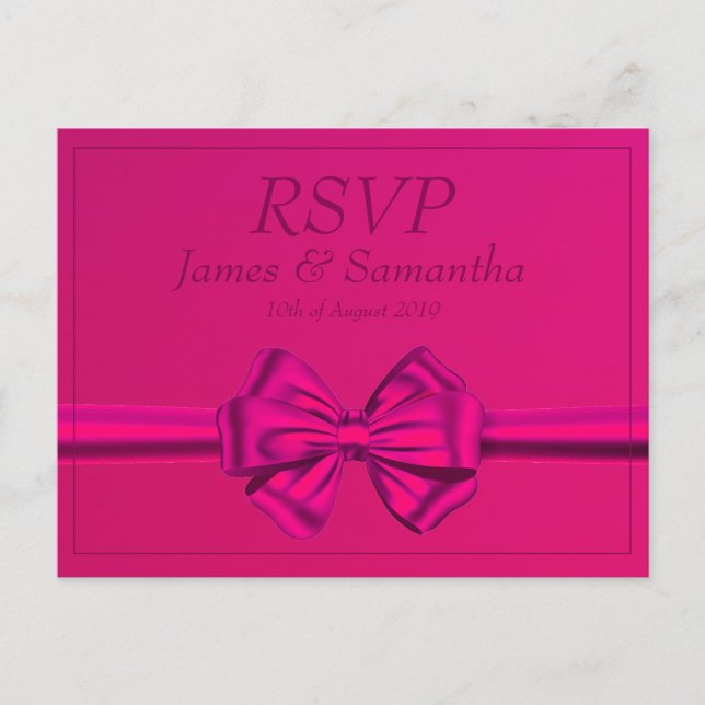 Hot Pink Satin Bow - UAWG Einladungspostkarte (Vorderseite)