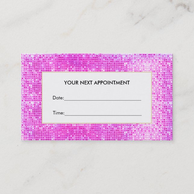 Hot Pink Sequins Beauty Salon Punktekarte Terminkarte (Vorderseite)