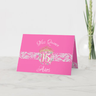 Hot Pink Silver Quinceanera Celebration Einladung