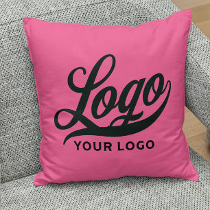 Hot Pink Simple Business Logo Company Veranstaltun Kissen
