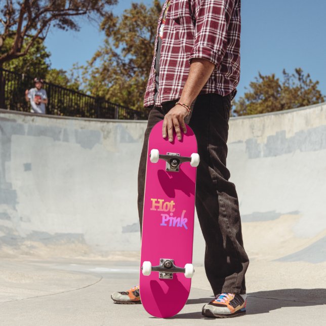 Hot Pink Skateboard mit Namen (Außenbereich 2)