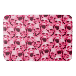 Hot Pink Skulls Badematte