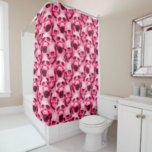 Hot Pink Skulls Duschvorhang