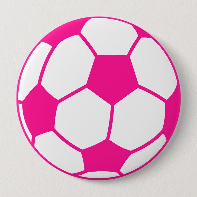 Hot Pink Soccer Ball Button (Vorderseite)