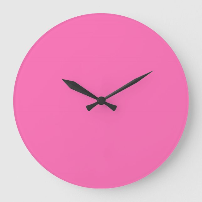 Hot Pink Solid Color Große Wanduhr (Vorderseite)