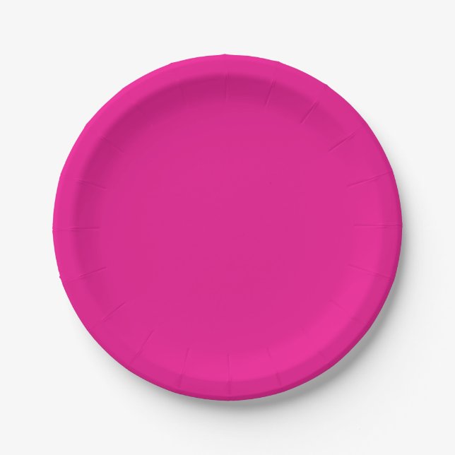 Hot Pink Solid Pappteller (Vorderseite)