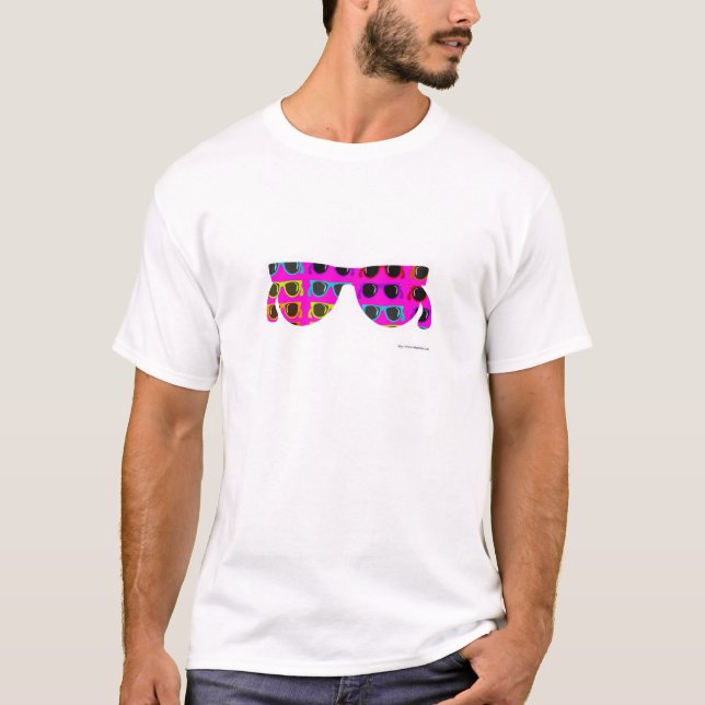 Hot Pink Sonnenbrille Epic Neon Retro Design T-Shirt (Vorderseite)