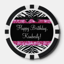 Hot Pink Sparkle Zebra Girly Girl