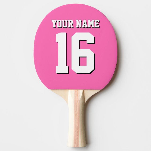 Hot Pink Sporty Team Jersey Tischtennis Schläger (Vorderseite)