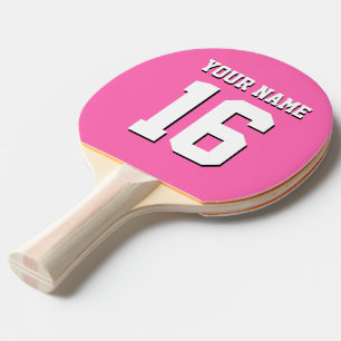 Hot Pink Sporty Team Jersey Tischtennis Schläger