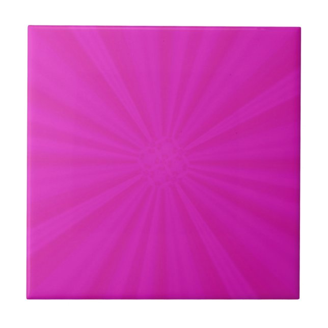 Hot Pink Star Burst Tile Fliese (Vorderseite)