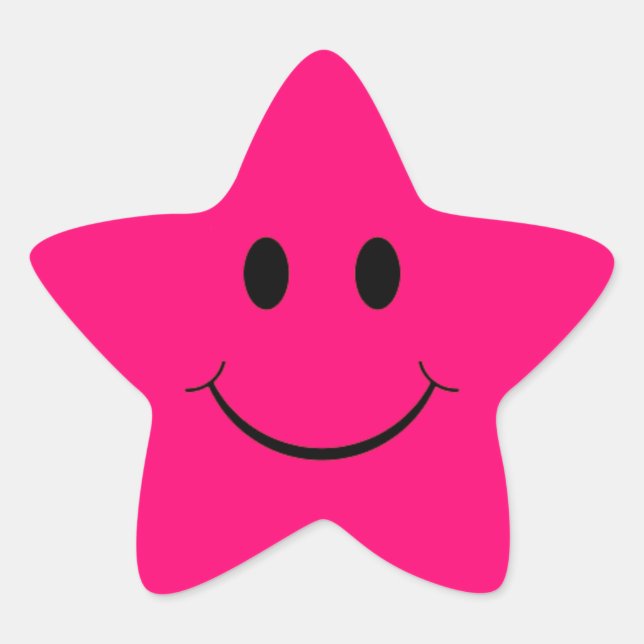 Hot Pink Star Face Stickers (Vorderseite)