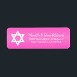 Hot Pink Star von David Bat Mitzvah Rücksendeadres<br><div class="desc">Senden Sie Ihre Bat Mitzvah Einladungen,  uAwg Umschlag-Karten und Dankeschön-Karten mit diesen heißen rosa Rücketiketten Aufkleber. Editierbare Vorlagen,  damit Sie Schriftart und Größe ändern können.</div>