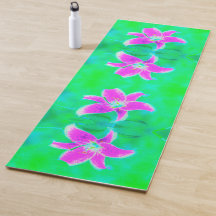 Hot Pink Stargazer Liege auf Türkis und Grün