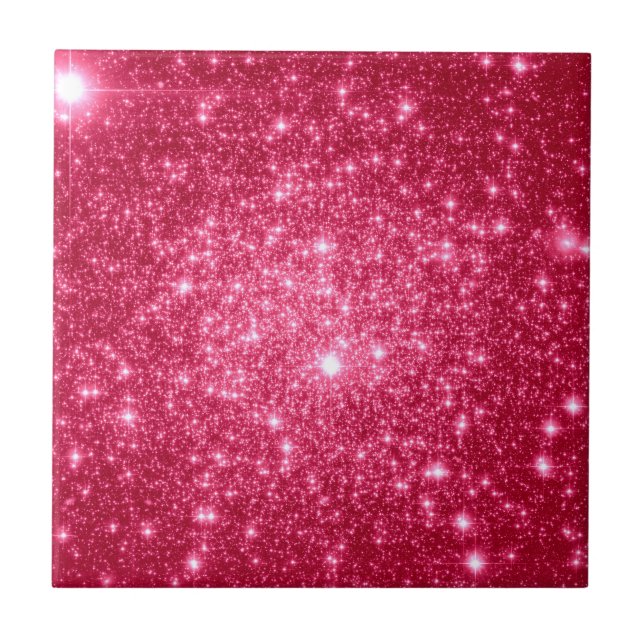 Hot Pink Stars Fliese (Vorderseite)