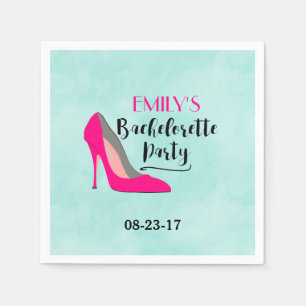 Hot Pink Stiletto High Heel Junggeselinnen-Abschie Serviette