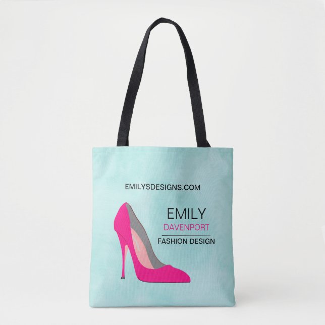 Hot Pink Stiletto High Heel Shoe Chic Business Tasche (Vorderseite)