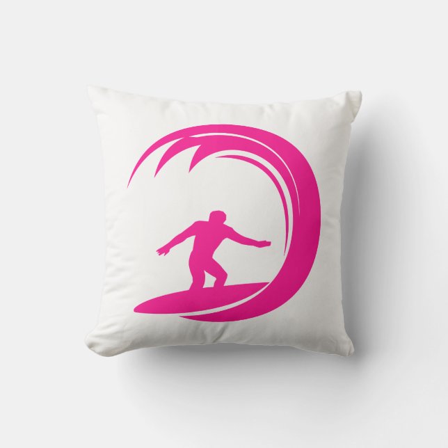 Hot Pink Surfing Kissen (Vorderseite)