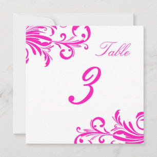 Hot Pink Swanky Wirbel Tabelle 3 Einladung