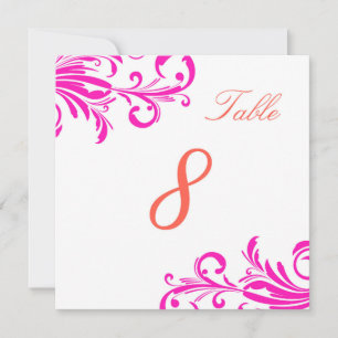 Hot Pink Swanky Wirbel Tabelle 8 Einladung