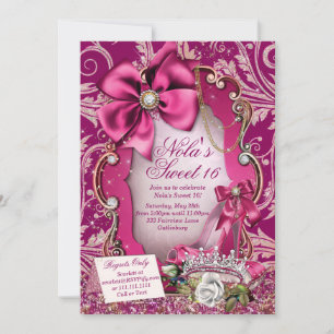 Hot Pink Sweet 16 Einladungen