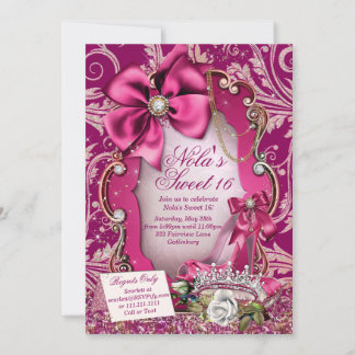 Hot Pink Sweet 16 Einladungen