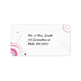 Hot Pink Swirl Stars Bat Mitzvah Antwortaufkleber Adressaufkleber