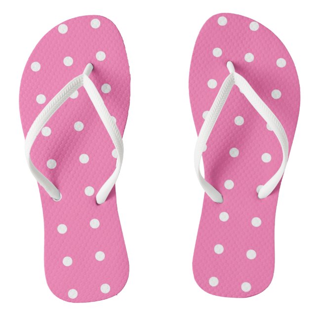 Hot Pink Template Rustikales Design Weißer gepunkt Flip Flops (Fußbett)