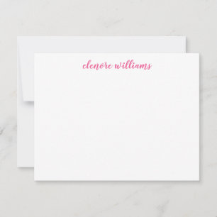 Hot Pink Trendy Stilvoll Moderne Elegante Chic Scr Mitteilungskarte