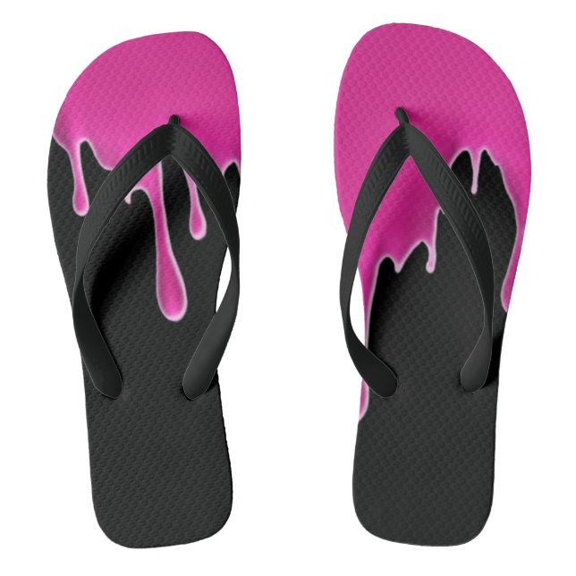 Hot-Pink-Tropfen-Flip-Flops, Adult-Breitband Flip Flops (Fußbett)