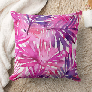 Hot Pink Tropical Dschungel Palm Leaf Kissen