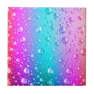 Hot Pink und Aqua Blauer Wassertropfen Fliese