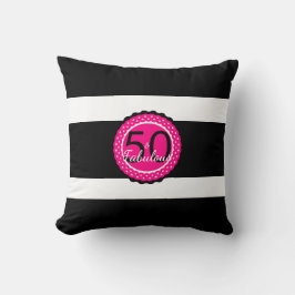 Hot Pink und Black 50 & Fabulous Geburtstagsgesche Kissen