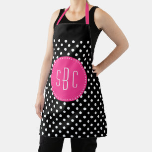 Hot Pink und Black Polka Dot Custom Schürze